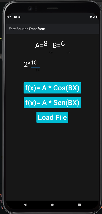 Captura de pantalla sobre FFT app